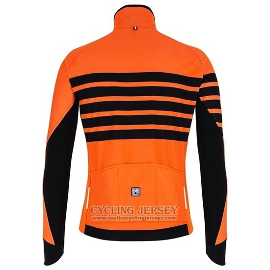 2019 Cycling Jersey Santini Svolta Orange Black Long Sleeve And Bib Tight